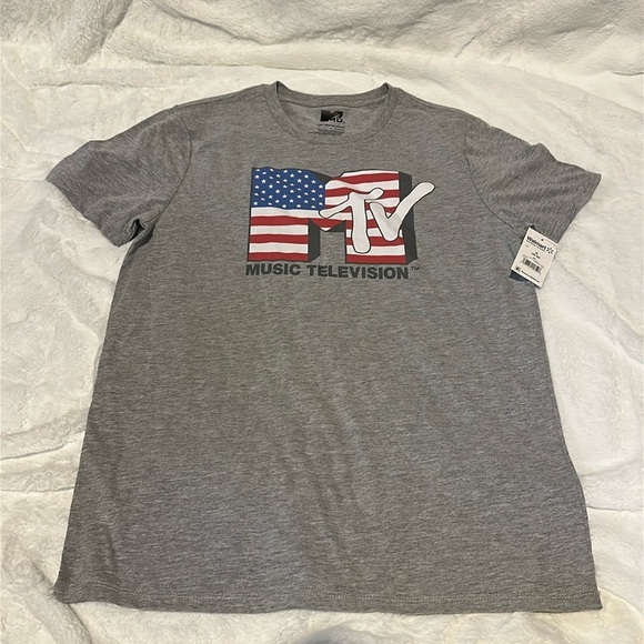 Men's MTV patriotic American Flag Shirt New - Picture 1 of 7
